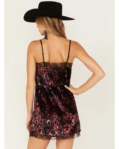 Image #2 - Idyllwind Women's Houston Cowl Neck Mini Dress, Fuchsia, hi-res