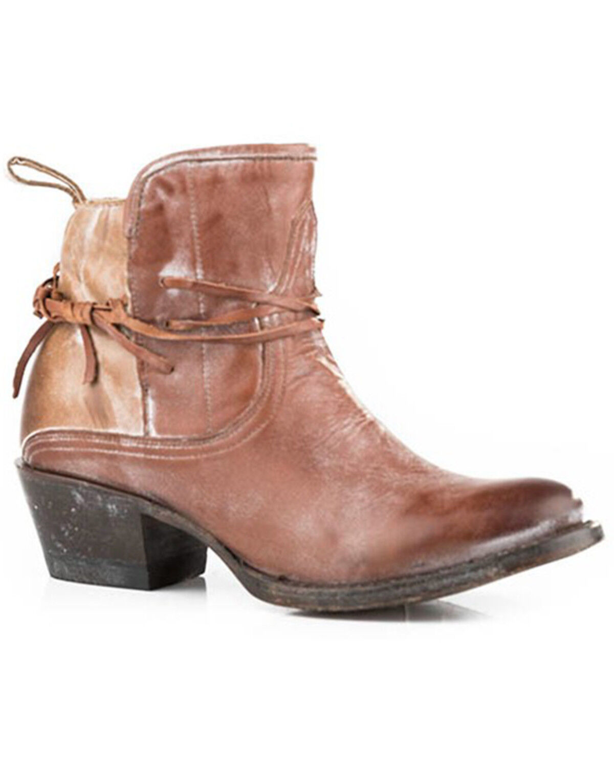Image #1 - Stetson Women's Minx Western Booties - Round Toe, Brown, hi-res