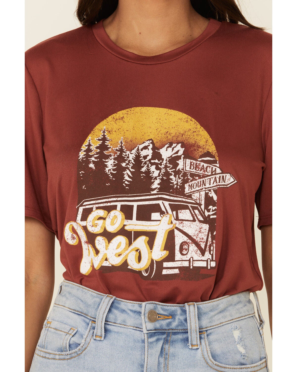 Rust Go West Mountain Graphic Tee 
