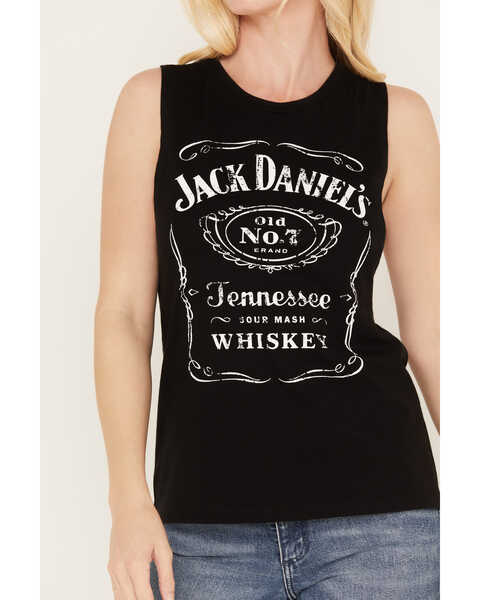 Image #3 - Jack Daniel's Women's Traditional Label Muscle Tank Top , Black, hi-res