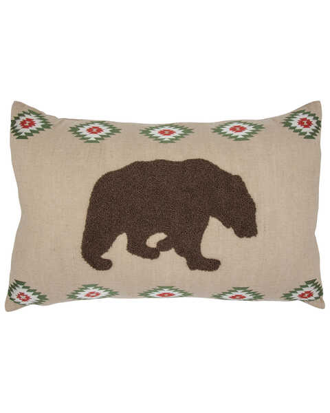 Image #1 - HiEnd Accents Southwestern Bear Burlap Lumbar Pillow, Tan, hi-res