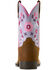 Image #3 - Ariat Girls' Wild Bloom Western Boots - Square Toe, Distressed Brown, hi-res