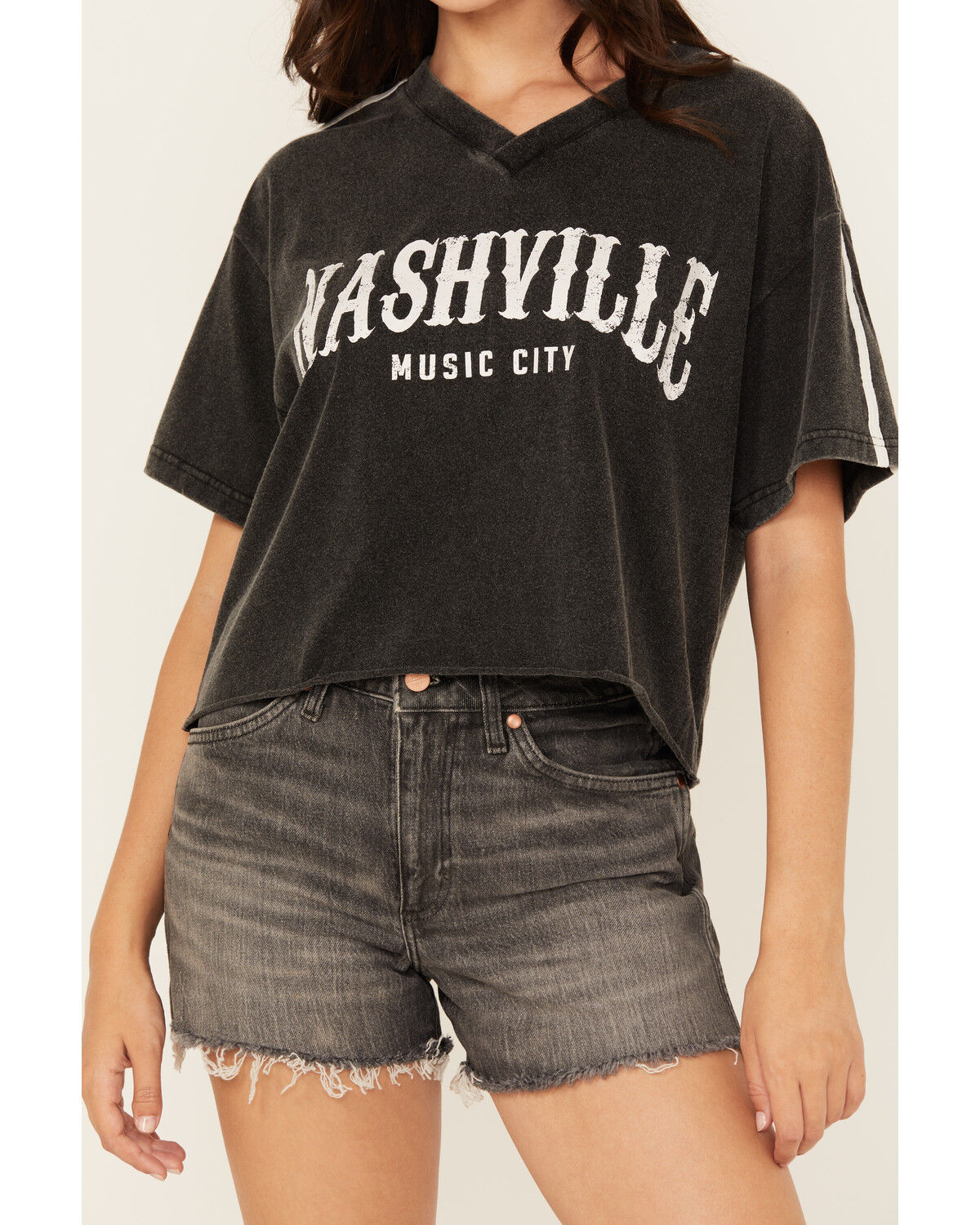 Image #3 - Youth in Revolt Women's Nashville Varsity Short Sleeve Graphic Tee, Black, hi-res