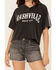 Image #3 - Youth in Revolt Women's Nashville Varsity Short Sleeve Graphic Tee, Black, hi-res