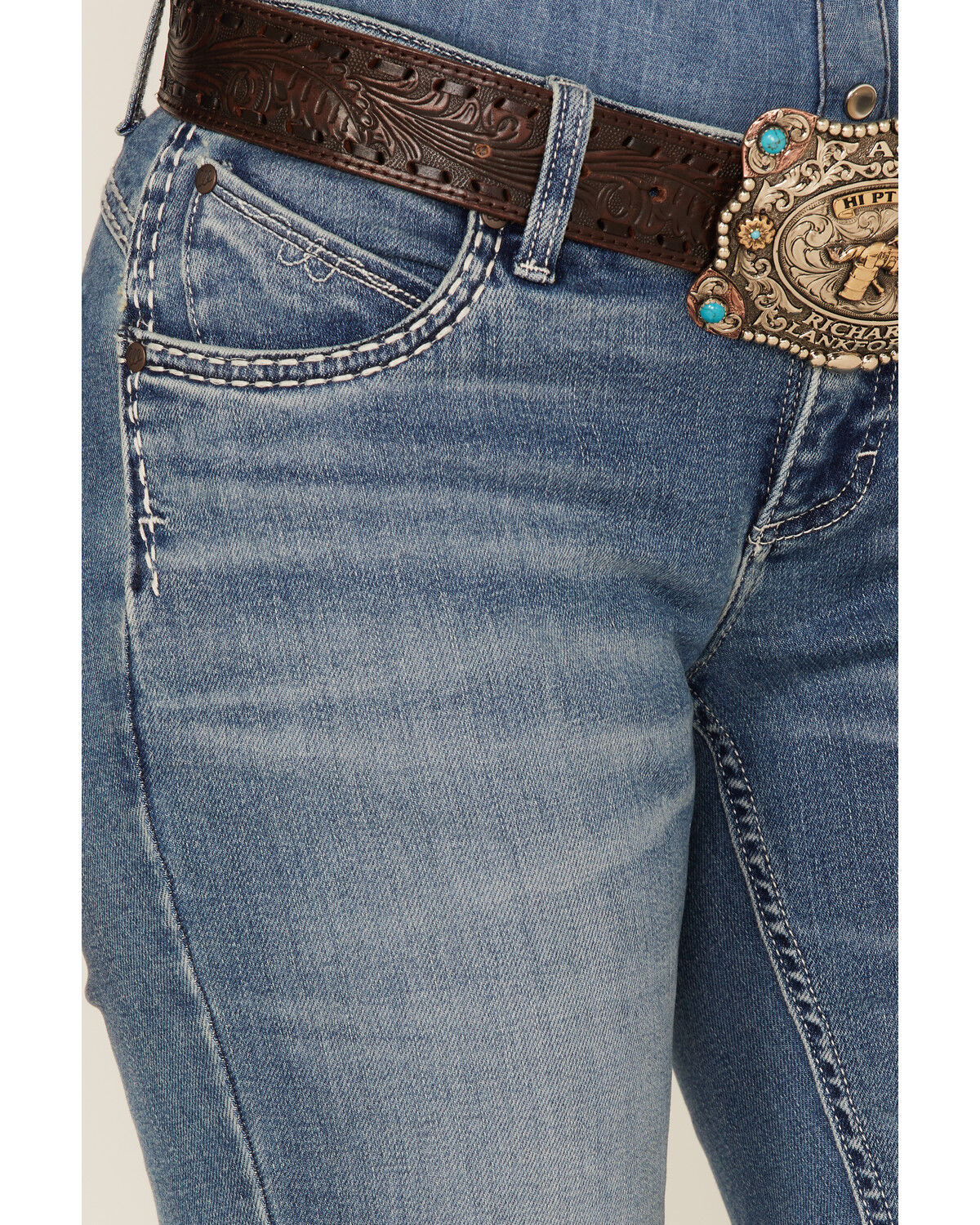 Image #2 - Wrangler Women's Light Wash Low Rise Shiloh Bootcut Ultimate Riding Jeans, , hi-res