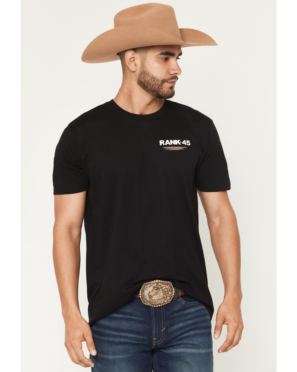Image #2 - RANK 45® Men's Bull Stampede Short Sleeve Graphic T-Shirt, Black, hi-res