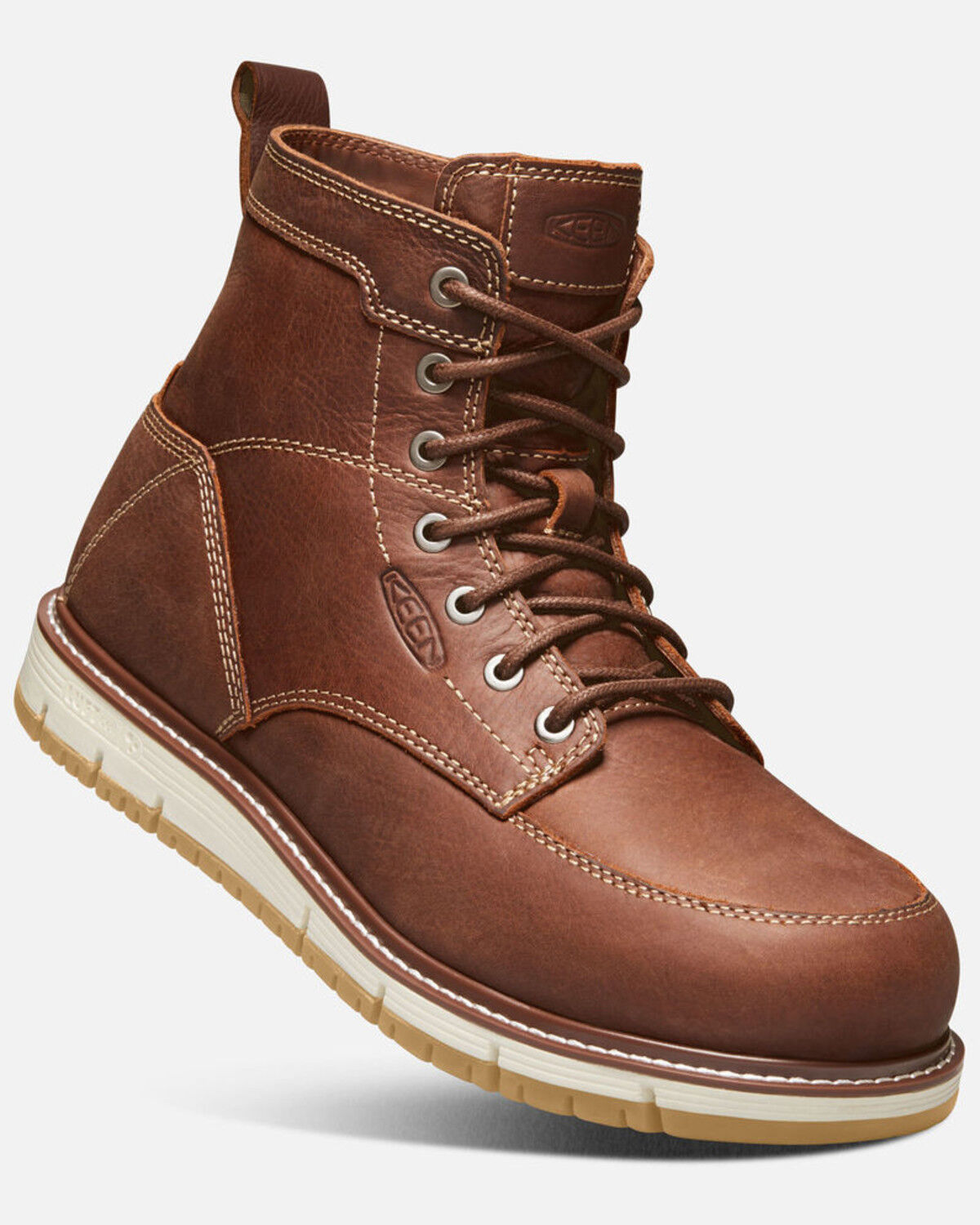 Image #1 - Keen Men's San Jose Work Boots - Aluminum Toe, Lt Brown, hi-res