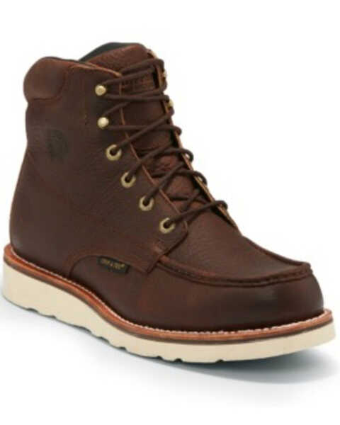 Chippewa Men's Edge Walker Waterproof Moc Work Boots - Soft Toe, Brown, hi-res
