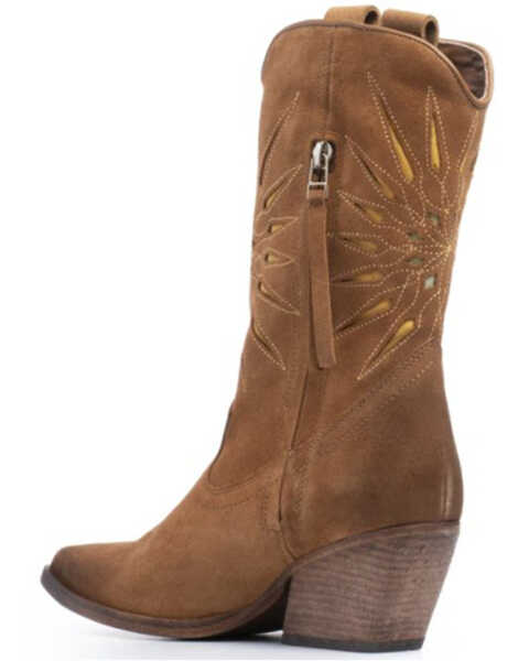 Image #4 - Golo Women's Contrasting Inlaid Sun Western Boots - Pointed Toe, Camel, hi-res
