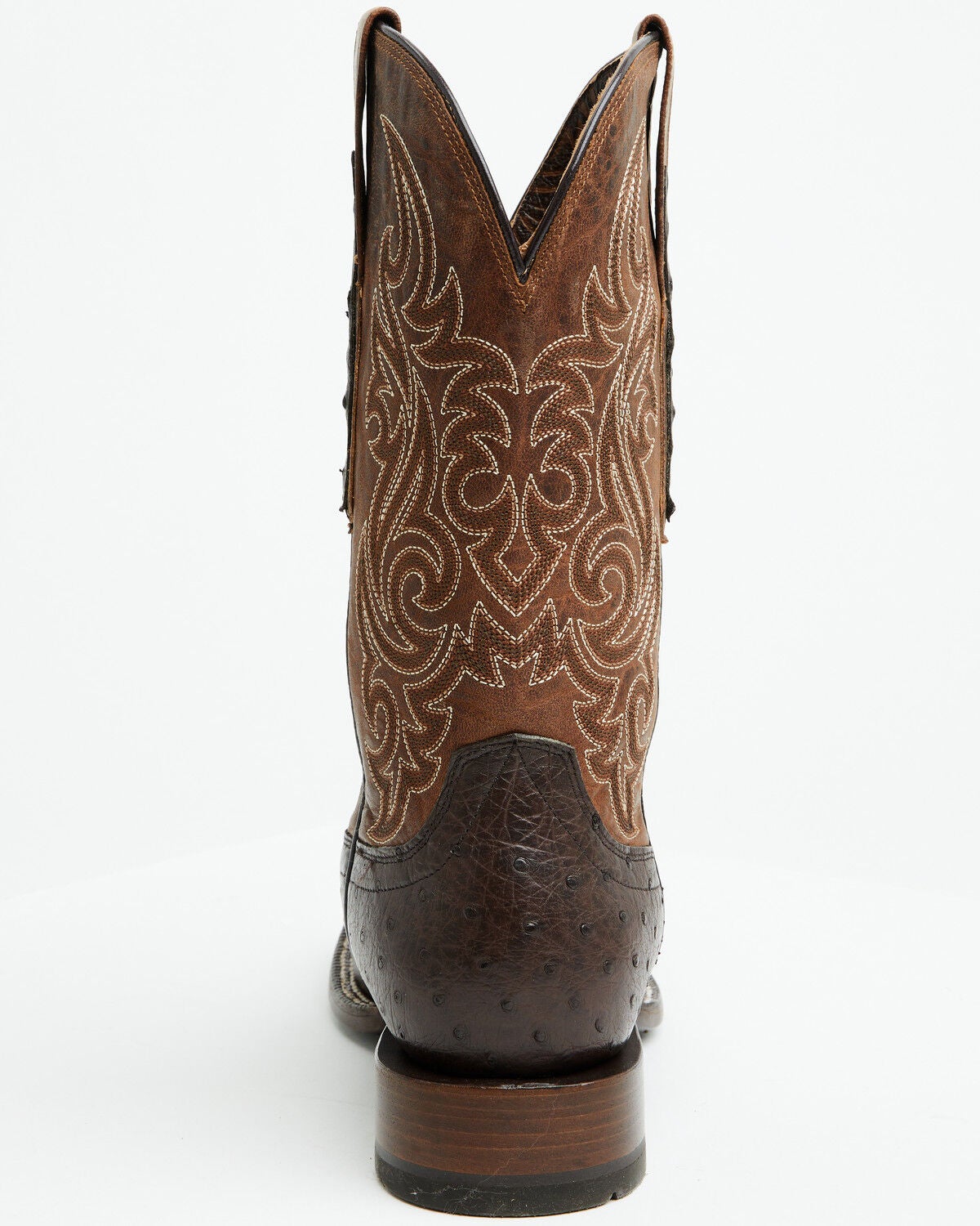 Image #5 - Ariat Men's Classic Cash Exotic Ostrich Western Boots - Broad Square Toe, Brown, hi-res