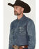 Image #2 - Kimes Ranch Men's Memphis Denim Long Sleeve Snap Western Shirt, Indigo, hi-res