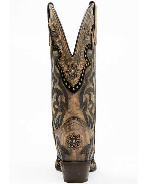 Image #5 - Laredo Women's Skyla Floral Studded Western Performance Boots - Snip Toe , Dark Brown, hi-res