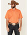 Ariat Men's Orange Solid Tek Short Sleeve Polo Shirt , Orange, hi-res