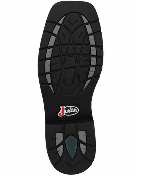 Image #7 - Justin Men's Driller Western Work Boots - Soft Toe, Dark Brown, hi-res