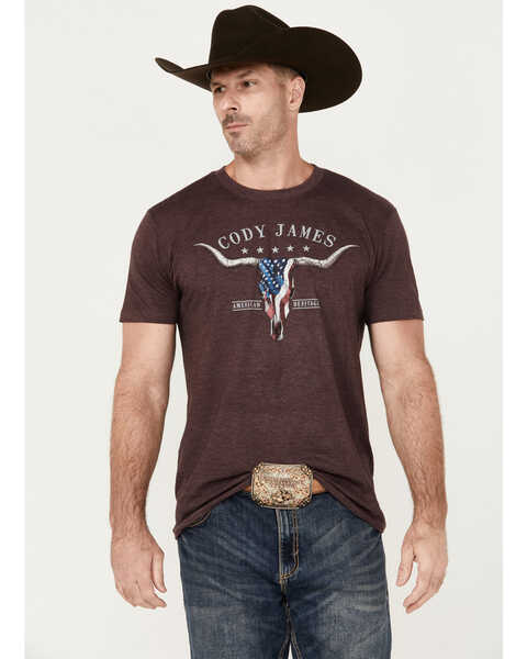 Cody James Men's Steer Short Sleeve Graphic T-Shirt, Purple, hi-res