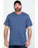 Hawx Men's Pocket Henley Short Sleeve Work T-Shirt , Heather Blue, hi-res