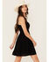 Image #2 - Angie Women's Eyelet Knot Front Mini Dress, Black, hi-res