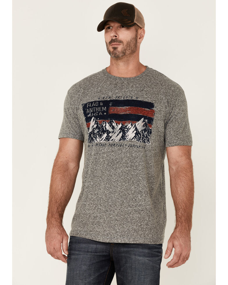 Flag & Anthem Men's Grey Flag Short Sleeve Graphic T-Shirt, Grey, hi-res