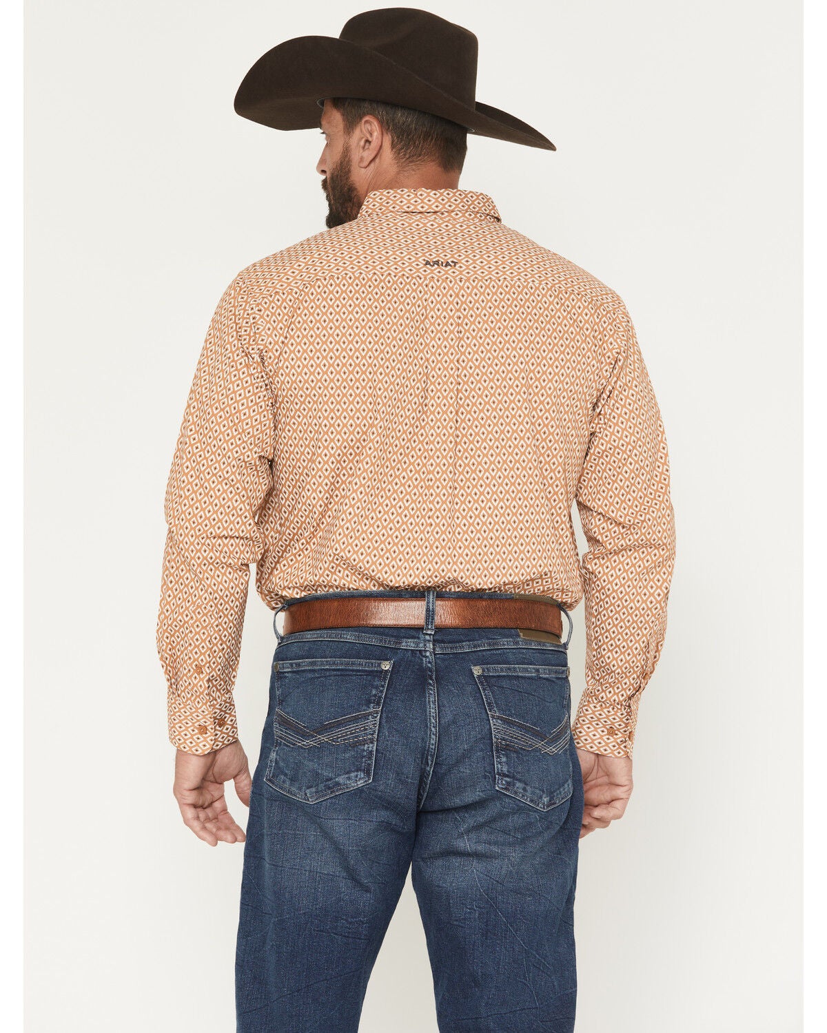 Image #4 - Ariat Men's Burnis Geo Print Long Sleeve Button-Down Western Shirt, Tan, hi-res