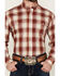 Image #3 - Roper Men's Amarillo Plaid Print Long Sleeve Button-Down Western Shirt, Red, hi-res