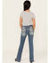 Image #1 - Grace In LA Girls' Medium Wash Dreamcatcher Bootcut Stretch Denim Jeans, Blue, hi-res
