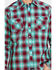 Rock 47 By Wrangler Men's Med Plaid Long Sleeve Western Shirt , Burgundy, hi-res