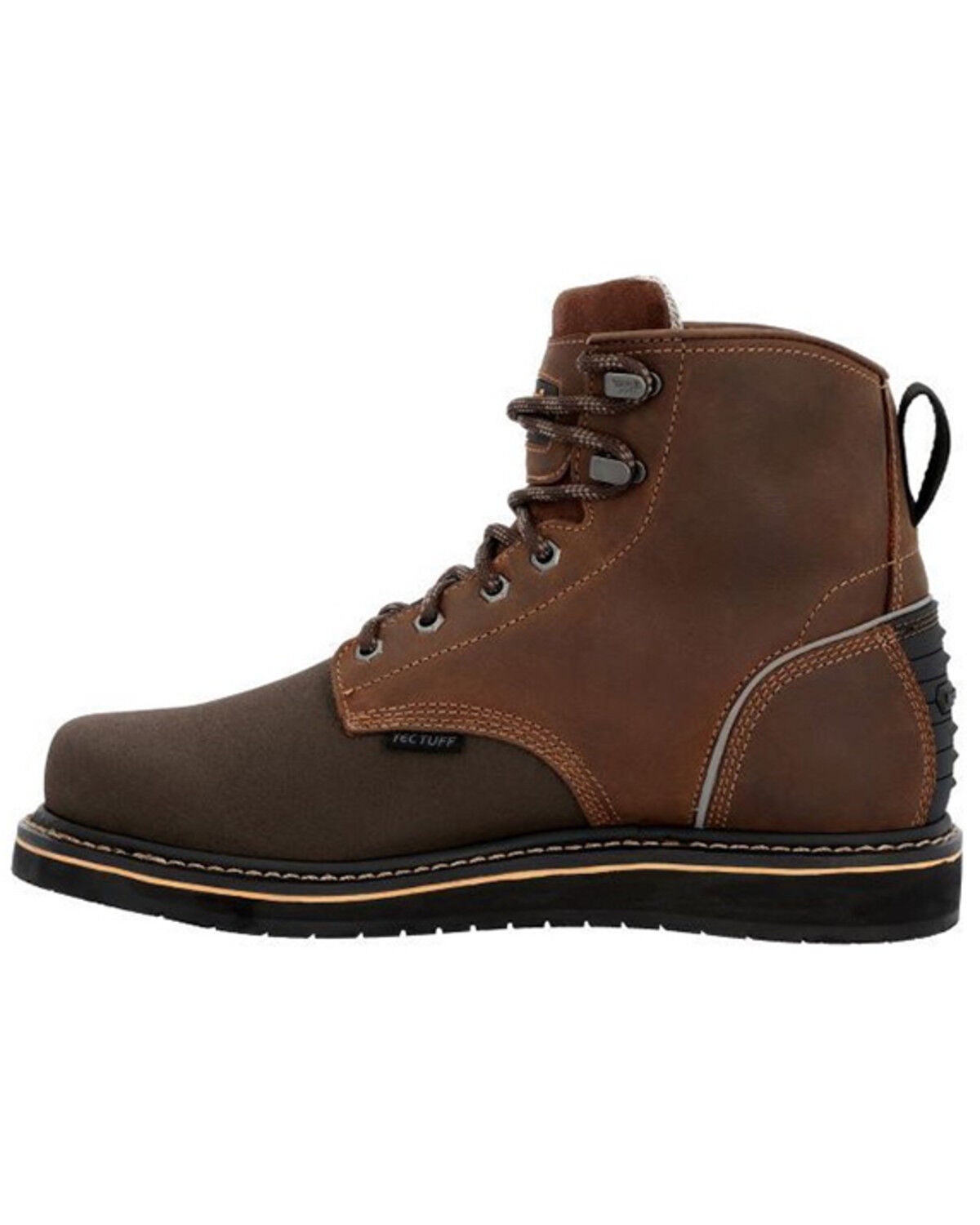 Image #3 - Georgia Boot Men's AMP LT Wedge 6" Lace-Up Work Boots - Composite Toe, Brown, hi-res