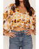 Image #3 - Talisman Women's Malicon Floral Print Puff Sleeve Crop Top, Multi, hi-res