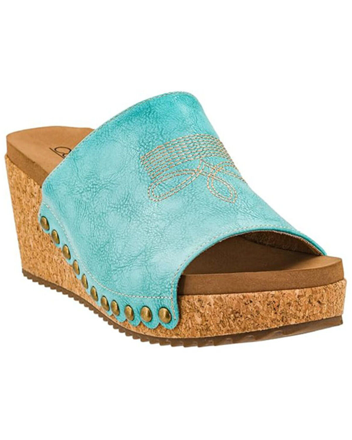 Image #1 - Corky's Women's Saddle Up Wedge Sandals, Turquoise, hi-res
