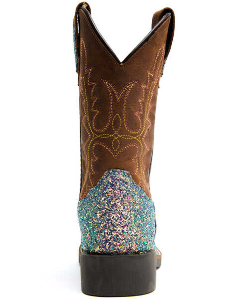 Image #5 - Shyanne Girls' Glitterama Western Boots - Broad Square Toe, Brown, hi-res