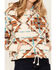 Image #3 - Wrangler Women's Southwestern Print Cinch Bottom Cropped Hoodie, White, hi-res