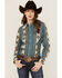 Image #1 - Wrangler Retro Women's Geo Print Long Sleeve Snap Western Shirt, Teal, hi-res