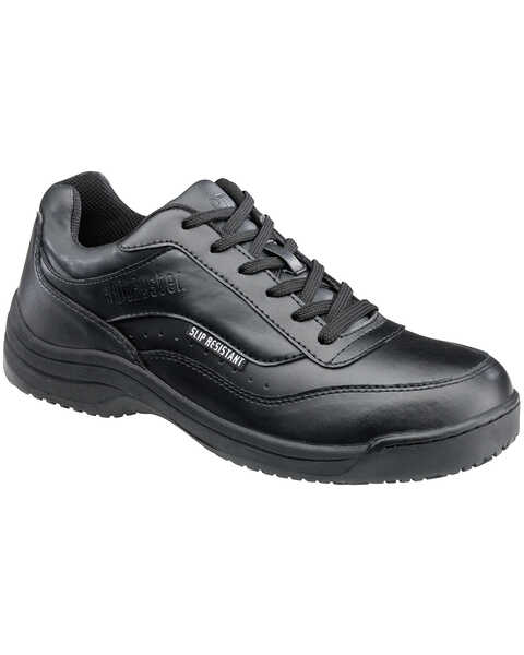SkidBuster Men's Slip-Resisting Athletic Work Shoes - Round Toe, Black, hi-res