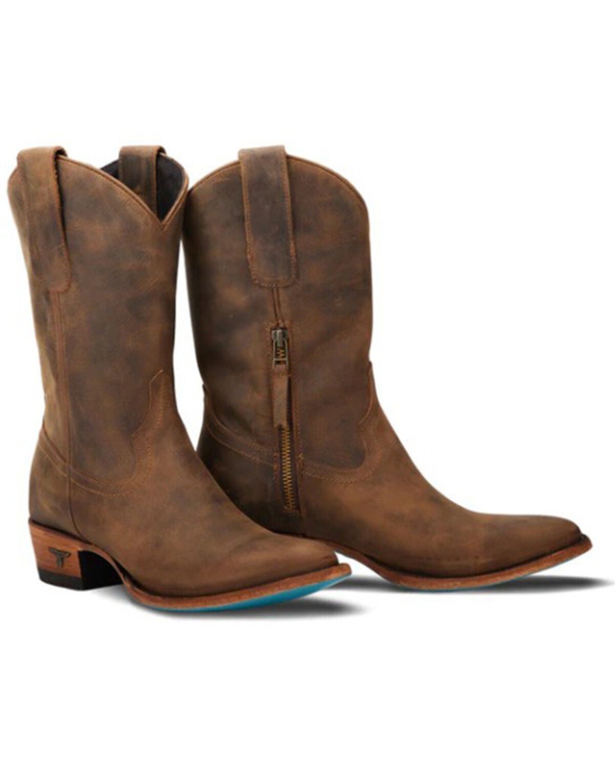 Lane Women's Plain Jane Midi Western Boots - Round Toe, Caramel, hi-res