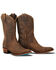 Image #1 - Lane Women's Plain Jane Midi Western Boots - Round Toe, Caramel, hi-res