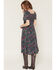 Image #6 - Idyllwind Women's Dudley Floral Print Short Sleeve Tie-Front Midi Dress, Black, hi-res