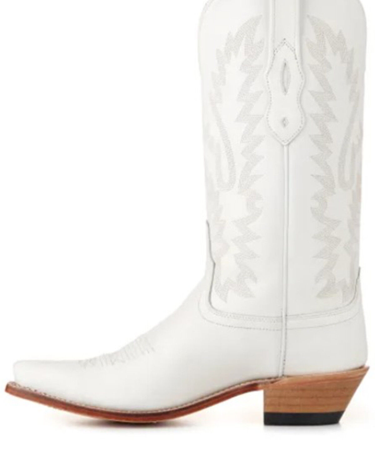 Image #3 - Old West Women's Western Boots - Snip Toe, White, hi-res