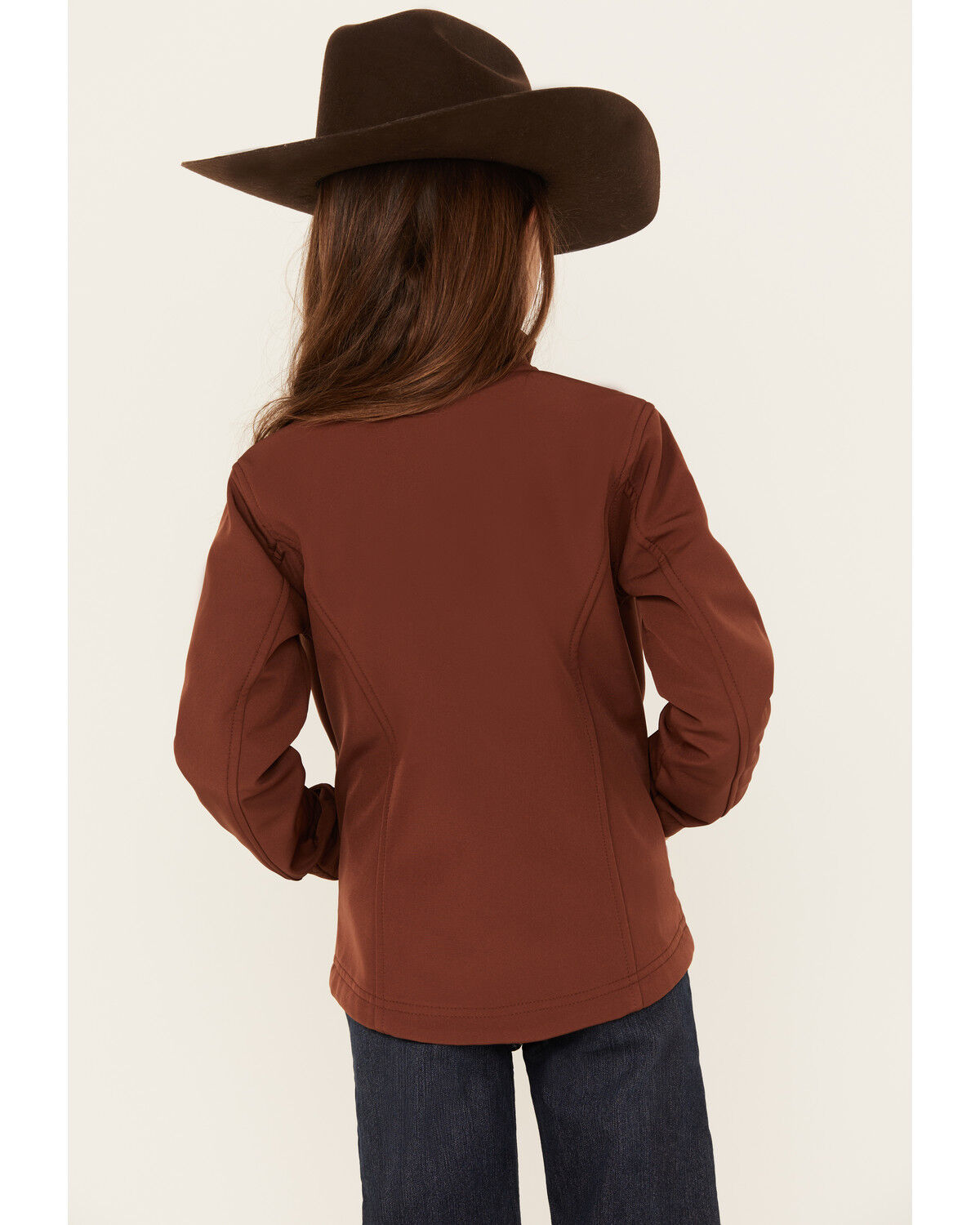 Image #4 - Shyanne Girls' Butterfly Embroidered Softshell Jacket, Chocolate, hi-res