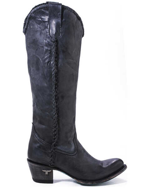 Image #3 - Lane Women's Plain Jane Charcoal Tall Western Boots - Round Toe , Black, hi-res
