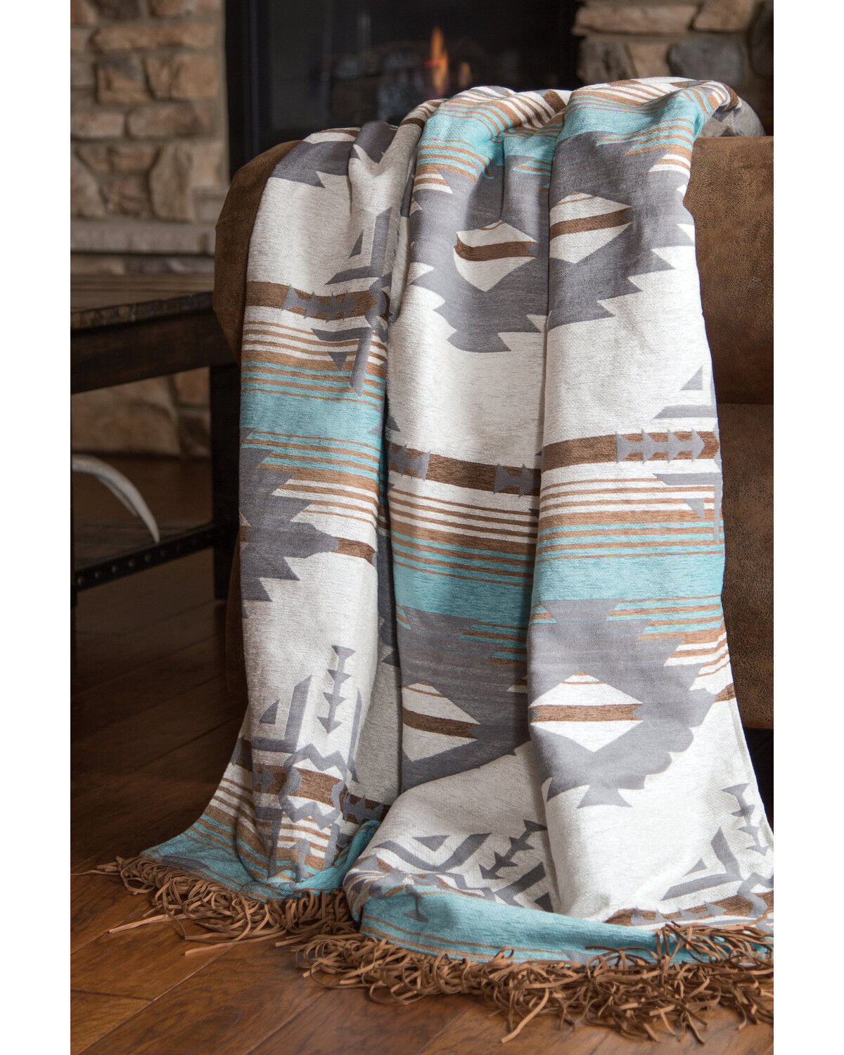 Image #1 - Carstens Home Badlands Southwestern Throw Blanket, Grey, hi-res