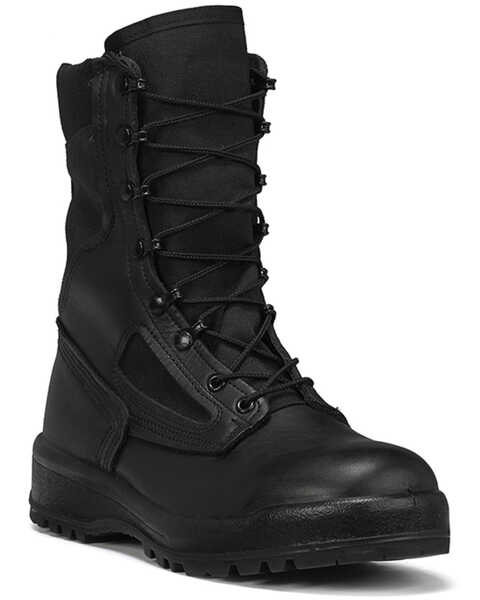Image #1 - Belleville Men's Vanguard 8" Lace-Up Work Boots - Soft Toe, Black, hi-res