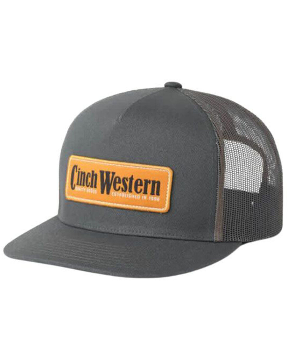Image #1 - Cinch Men's Western Patch Ball Cap, Grey, hi-res