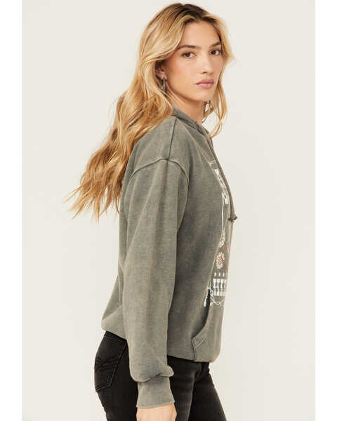 Image #2 - Youth in Revolt Women's Jackson Skeleton Graphic Hoodie , Charcoal, hi-res