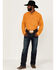 Image #2 - RANK 45® Men's Solid Roughie Tech Long Sleeve Snap Western Shirt, Gold, hi-res