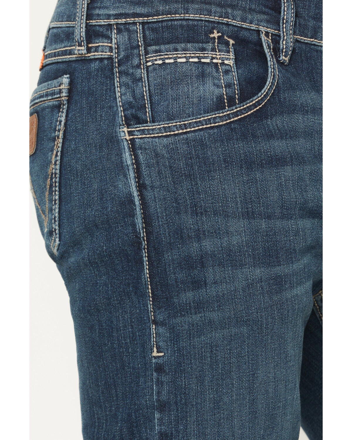 Image #2 - Wrangler Men's FR Medium Wash Slim Bootcut Stretch Denim Jeans, Medium Wash, hi-res