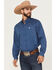 Image #1 - Cinch Men's Geo Print Long Sleeve Button-Down Stretch Western Shirt, Blue, hi-res