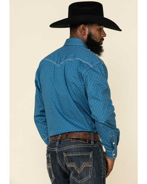 Image #3 - Rough Stock By Panhandle Men's Los Nietos Geo Print Long Sleeve Western Shirt , Blue, hi-res