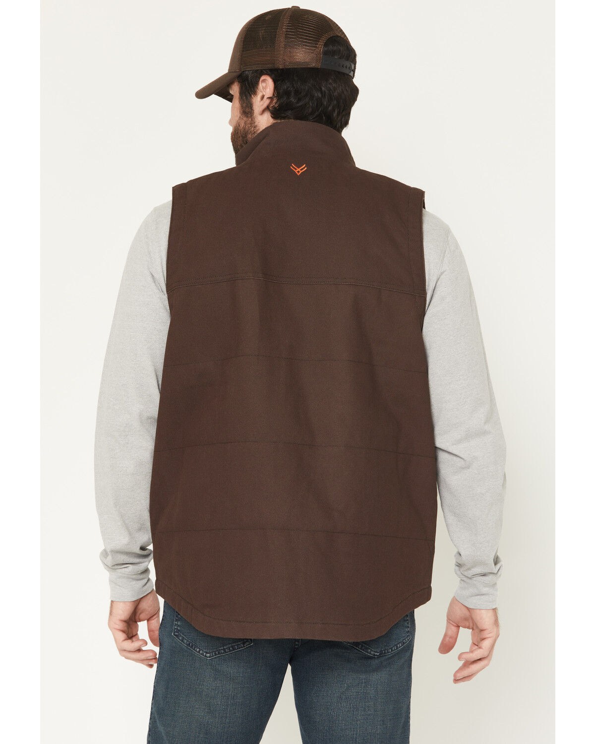 Image #4 - Hawx Men's Granderson Solid Duck Canvas Vest, Dark Brown, hi-res