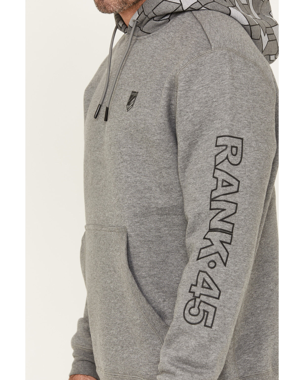 Image #3 - RANK 45® Men's Champion Printed Camo Hooded Sweatshirt, Heather Grey, hi-res