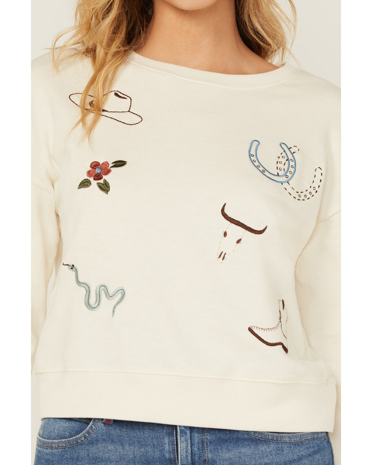 Image #3 - Pendleton Women's Conversation Print Sweatshirt, Ivory, hi-res